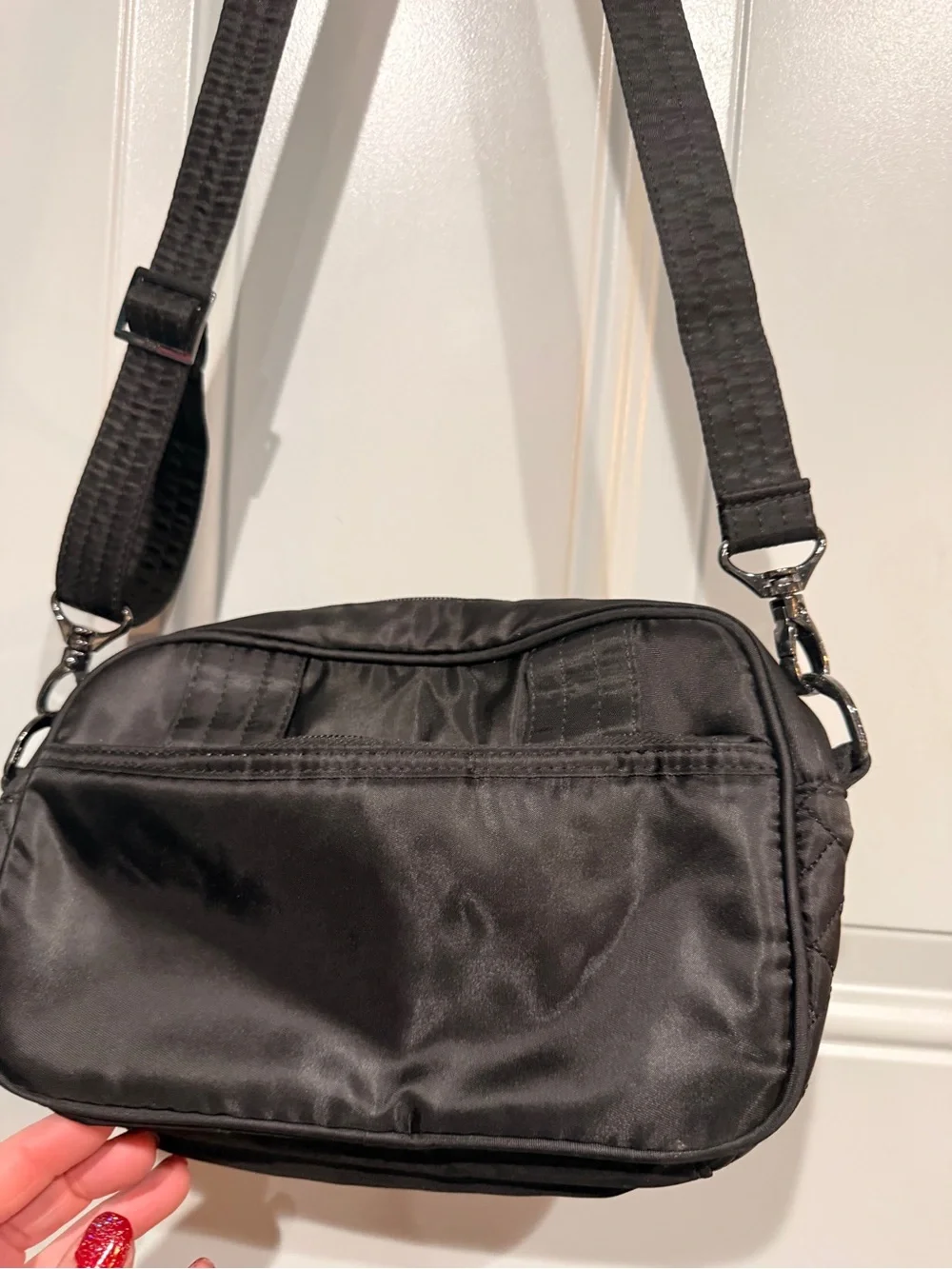 Lug Carousel Crossbody Bag Black Quilted Convertible Travel Organizer Purse